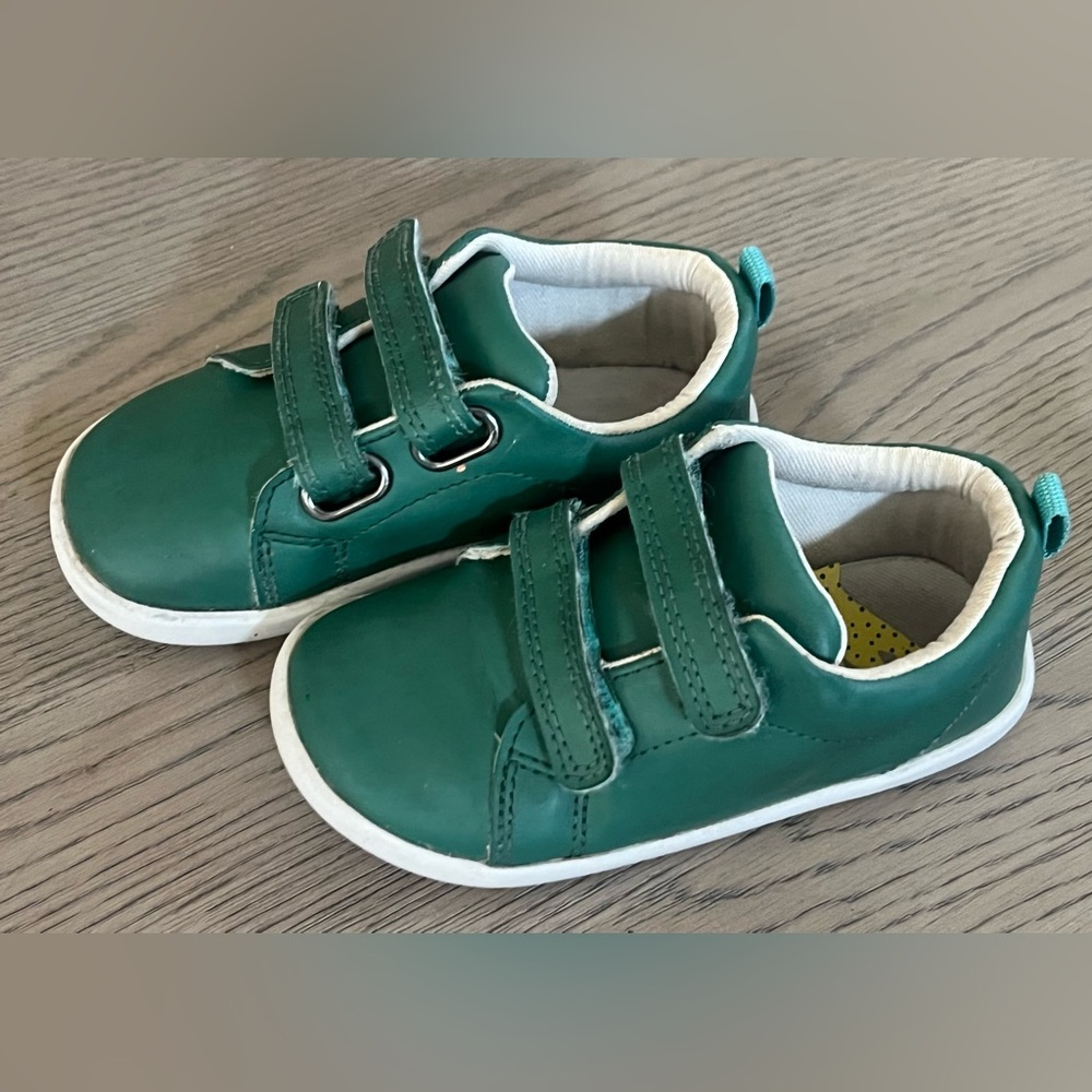 Ten Little Size 9 Toddler Green Vegan Leather Sneakers Hook & Loop VGUC